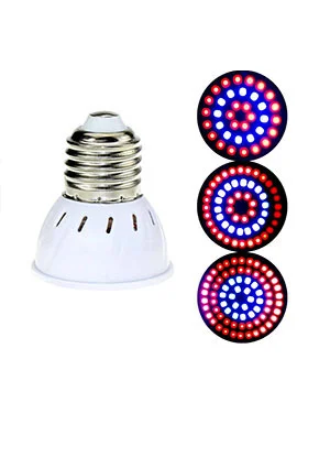 Китай SMD2835 E27 5W, фитолампа для растений 72 светодиода красный-синий