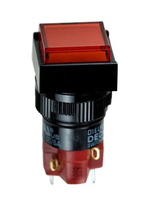 DECA D16LMS1-1ABGR, кнопка без фикс. 250В/5А, с неон. подсветкой