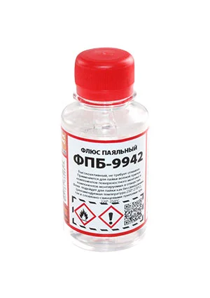 Solins ФПБ-9942 100мл, Флюс паяльный безотмывочный органический ПЭТ флакон