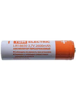TDM electric LIR18650 2600mAh, Аккумулятор литий-ионный SQ1702-0087