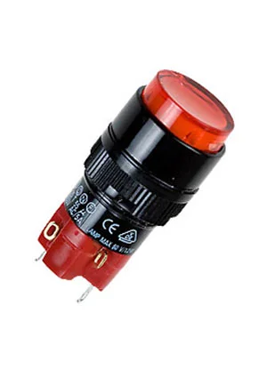 DECA D16LAR1-1ABKR, кнопка с фиксацией и LED подсветкой 250В 5А