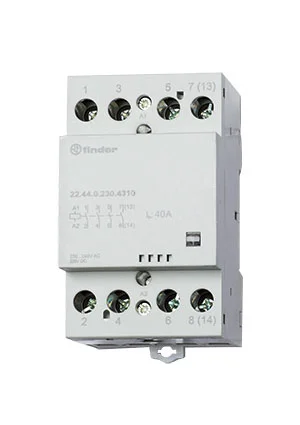 Finder 22.44.0.230.4310, Модульный контактор; 4NO 40А; катушка 230В АС/DC; ширина 53.5мм; IP20; мех.индикат