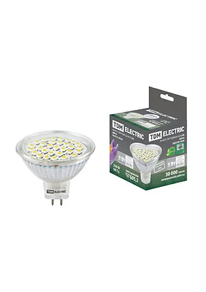 TDM Electric SQ0340-0028, Лампа светодиодная MR16-5 Вт-220 В -4000 К GU 5,3 SMD