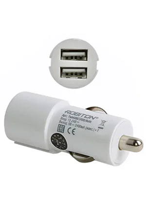 ROBITON TWINUSB240, Адаптер, 4800мА, с 2-мя USB выходами, от прикуривателя