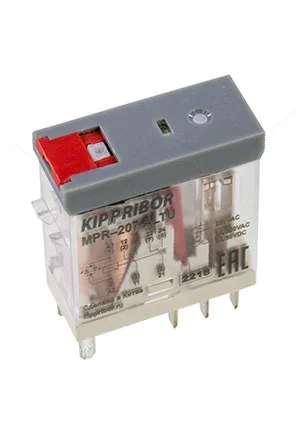 Кипприбор MPR-207.ALTU, Реле промежуточное 2FormC, 8A/250В 220VAC, LED, мех.индикатор, дублер
