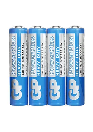 GP Batteries GP 24CEBRA-2S4, Солевые батарейки  GP PowerPlus 24C AAA 4 шт. в пленке