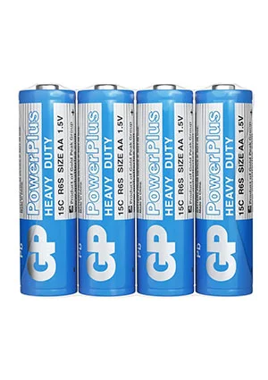 GP Batteries GP 15CEBRA-2S4, Солевые батарейки  GP PowerPlus 15C AA 4 шт. в пленке