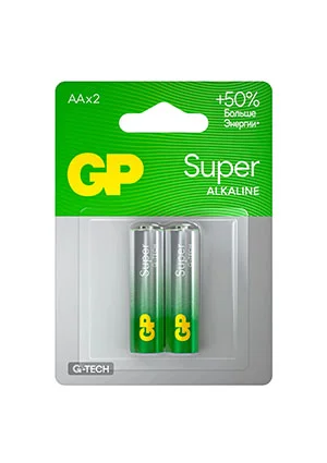 GP Batteries GP 15AA21-2CRSBC2, Батарейки АА 2 шт. на блистере Super Alkaline G-Tech