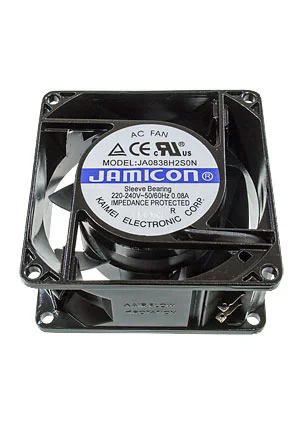 JAMICON JA0838H2S0N-T, вентилятор 220В клеммы 80х80х38мм подшипник скольжения