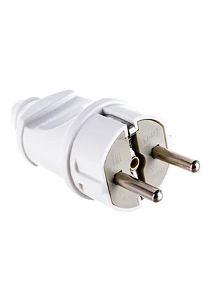 TDM electric SQ1806-0403, Вилка прямая с/з белая 16А 250В