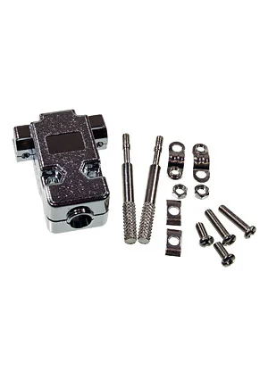 NXU DNT-9C, корпус для D-SUB 9pin металлизированный с удлиненным винтом (158-09CCT)