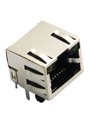 KLS L-KLS12-108-8P8C-1X1-2-Y/G-0-01, розетка RG-45 с двойной индикацией, экранированная