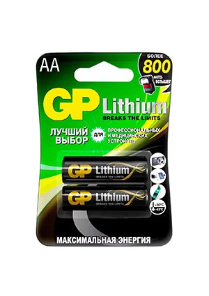 GP Batteries GP 15LF-2CR2, Литиевые батарейки 15LF AA 2 шт. в блистере