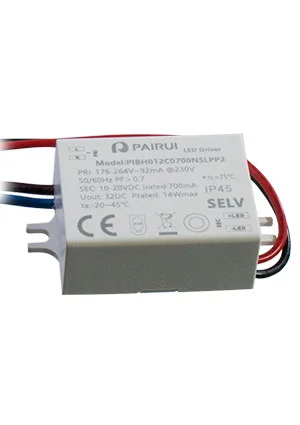 PAIRUI PIBH012C0700NSLPP2, LED драйвер, 12Вт, вх 198-264В, вых 700мА 10-20В