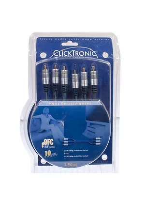 Clicktronic HC 50-150 1,5M, 3RCA-3RCA (plug)