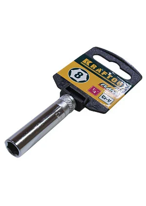 KRAFTOOL 27817-08_Z01, ТОРЦЕВАЯ ГОЛОВКА УДЛИНЕННАЯ 1/4,8ММ ХРОМОСАТИНИРОВАННАЯ