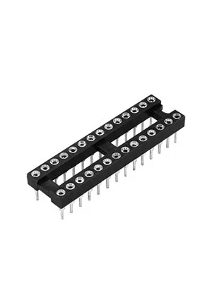 KLS KLS1-217-28-Z-1, SCSM-28 DIP панель узкая 2.54мм цанговая 28 контактов