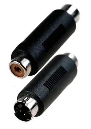 Без товарного знака 2-321, переходник MINI DIN 4 pin (S-VHS) штекер - RCA гнездо пластик