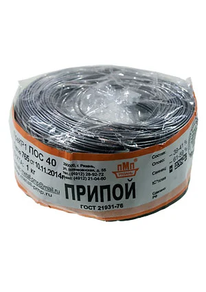 ПМП Припой ПОС40 ПРВ 1.0мм  бухта 1 кг