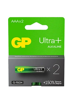 GP Batteries GP 24AUPA21-2CRSB2, Батарейки AАA 2 шт. на блистере G-tech Ultra Plus Alkaline