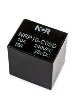 NCR NRP10-C-05D, Реле 1FormC 5В 10A, 240В 20.3x16.6x20.2мм