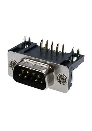 KLS DRB-9MB, вилка D-SUB 9 pin на плату угл. 9.4мм (L-KLS1-515C-09-M-B)