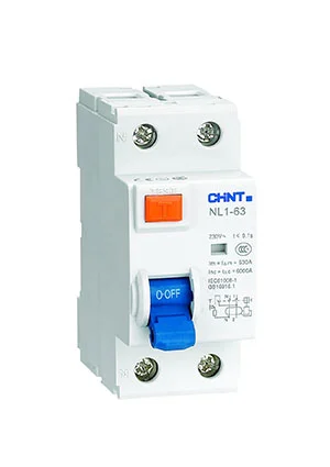 CHINT 200214, УЗО NL1-63 2P 63A 30mA 6kA тип AC (DB)