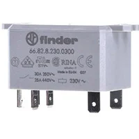 Finder 66.82.9.110.0000, Силовое реле; монтаж ножевой 6,3мм 2CO 30A; катушка 110В DC;; УХЛ4; монтажный флан
