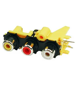 Dragon City RS-313-01, RCA JACK 3 разъема на плату (вертик.)