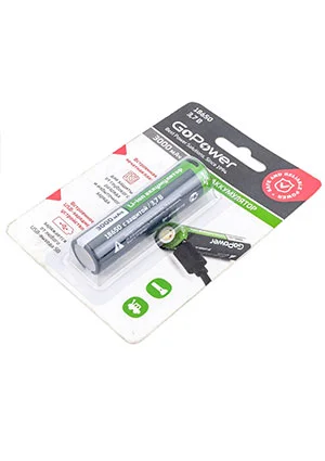 GoPower Аккумулятор Li-ion ICR18650 3.7В 3000мАч с защитой + USB