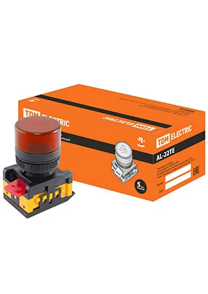 TDM electric SQ0702-0010, AL-22TE, лампа сигнальная d22мм красная неоновая 230В