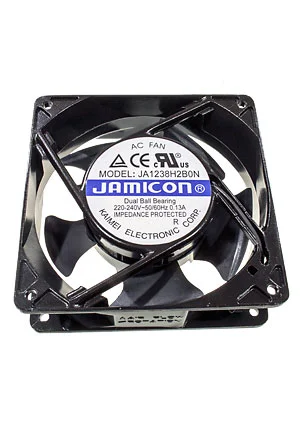JAMICON JA1238H2B0N-T, вентилятор 220В клеммы 120х120х38мм подшипник качения