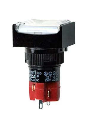 DECA D16LMT2-1ABKW, кнопка без фиксации с LED подсветкой 250В 5А