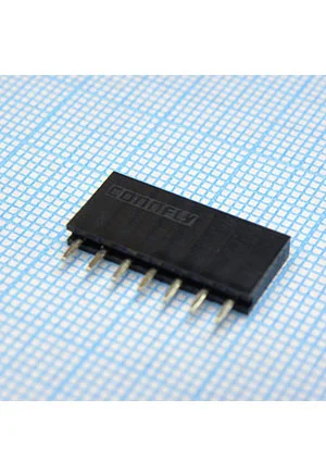 CONNFLY DS1023-1x7S21, гнездо на плату 2.54мм 1х7 прямое PBS-7