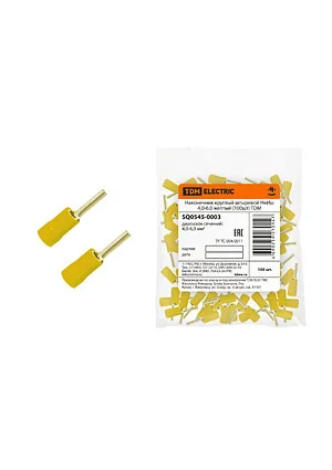 TDM Electric SQ0545-0003, Наконечник круглый штыревой НкИш 4,0-6,0 желтый (уп.100шт)