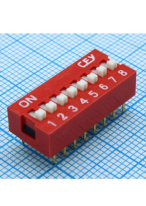 CONNFLY DS1040-08RN, DIP переключатель 8 конт красный (SWD1-8, DS08, Вдм1-8)