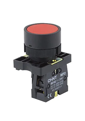 CHINT 574817, Кнопка управления NP2-EA42 без подсветки красная 1НЗ IP40