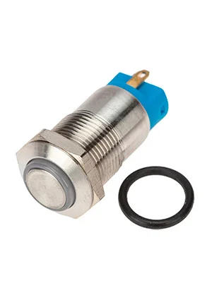 Rexant 36-3211, Кнопка антивандальная O12 36В LED без фикс (4с) OFF-(ON) синяя (A-12-C2)