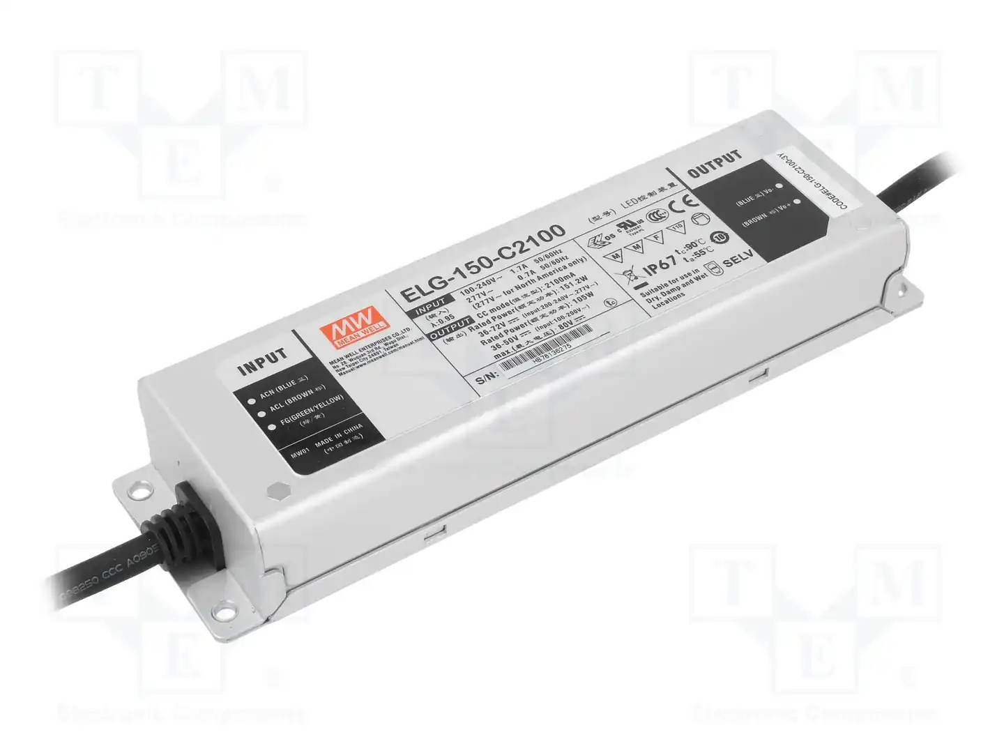MEAN WELL ELG-150-C2100-3Y — Блоки питания для LED
