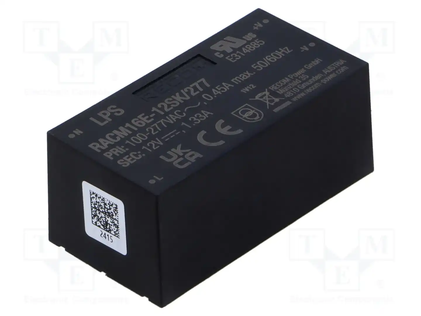 RECOM RACM16E-12SK/277 — Преобразователи AC/DC для PCB