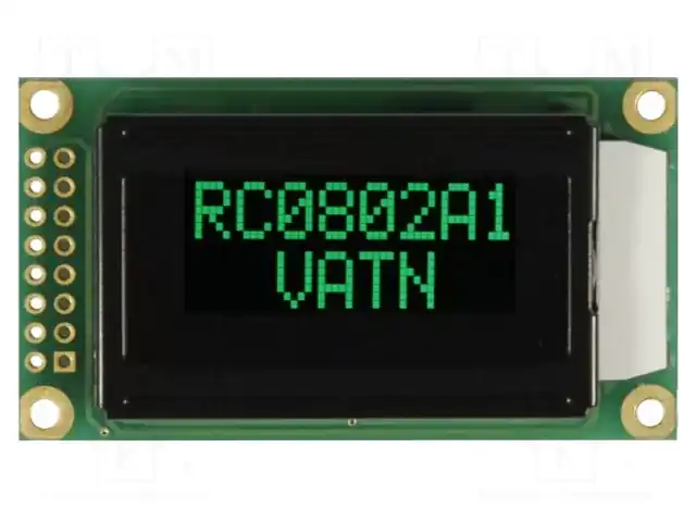 RAYSTAR OPTRONICS RC0802A1-LLG-JWVE — Дисплеи LCD буквенно-цифровые