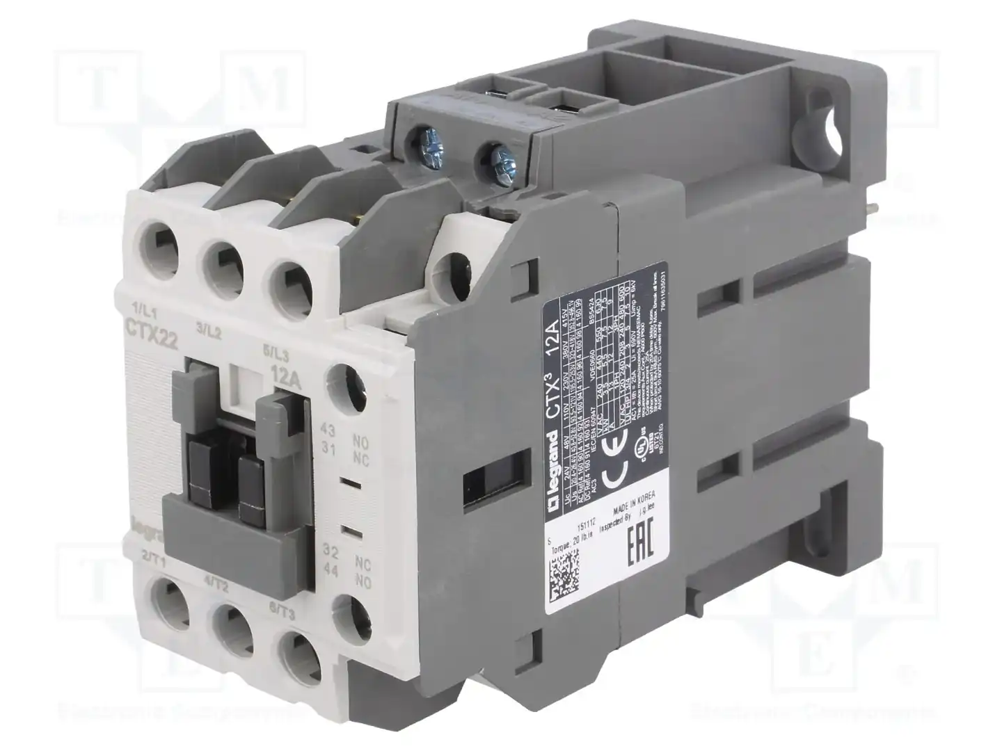 LEGRAND CTX3 3P 12A 1NO1NC 48V DC — Контакторы - главные модули