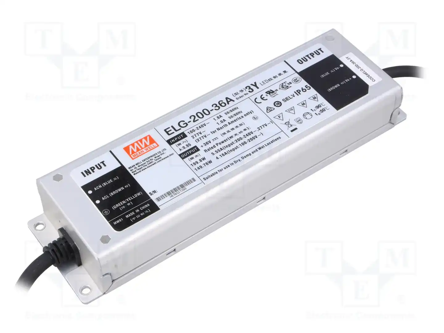 MEAN WELL ELG-200-36A-3Y — Блоки питания для LED