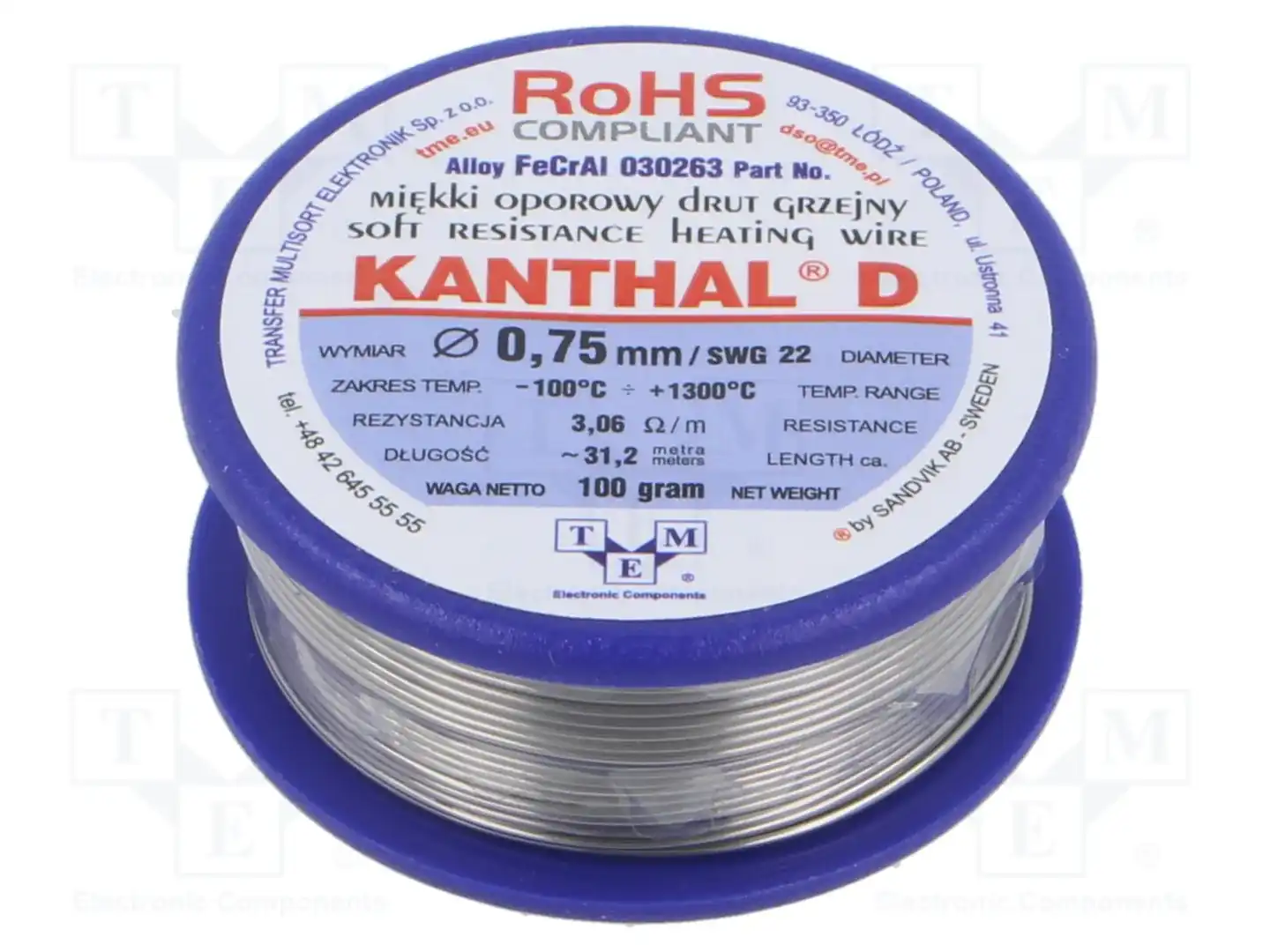 KANTHAL 030263 100G — Проволока реостатная