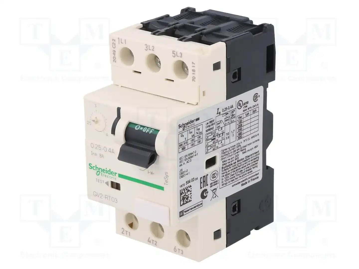 SCHNEIDER ELECTRIC GV2RT03 — Выключатели двигательные