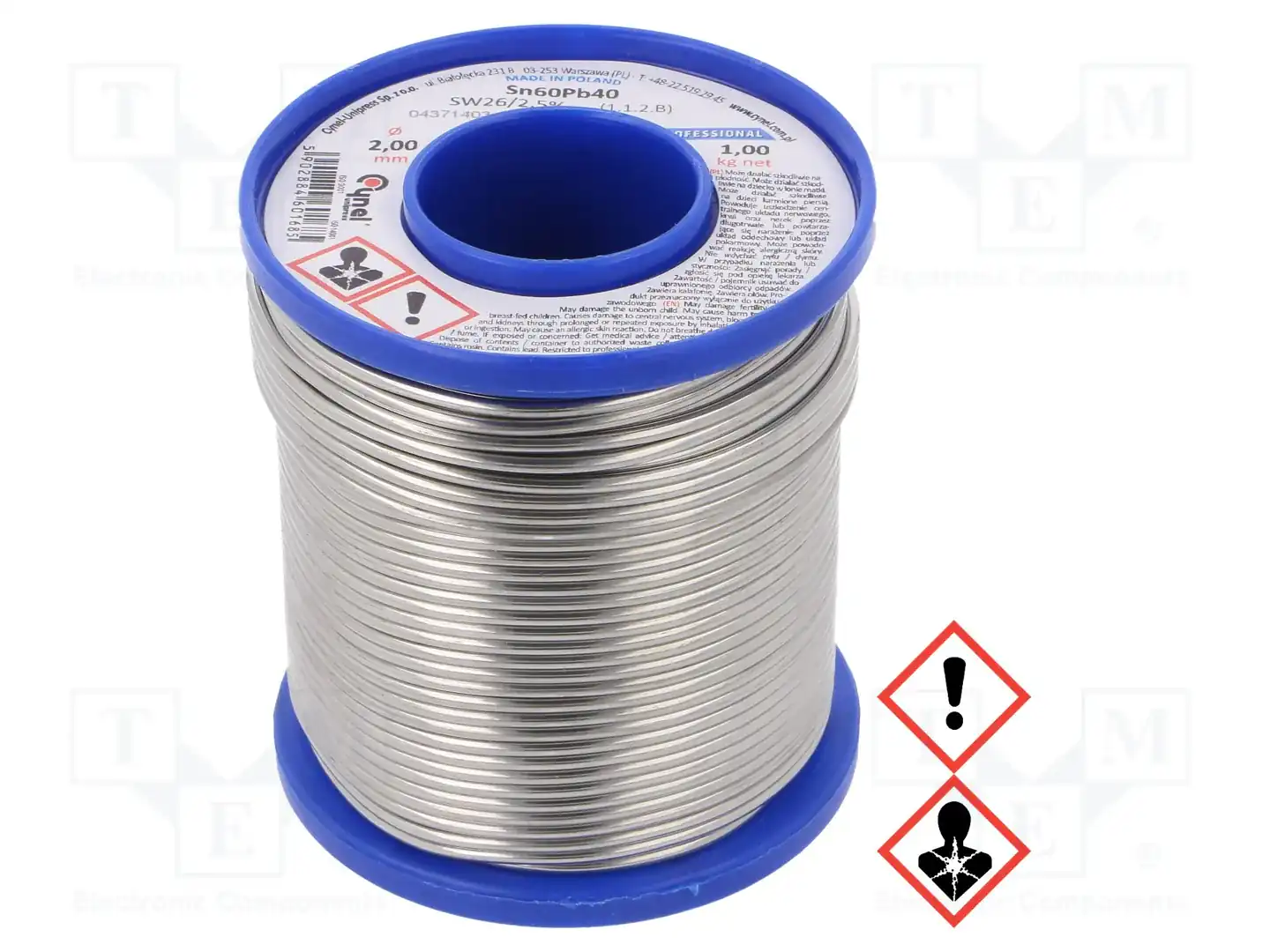 CYNEL SN60PB40-SW26/2.5% Ø 2.00 MM 1 KG — Паяльные провода свинцовые