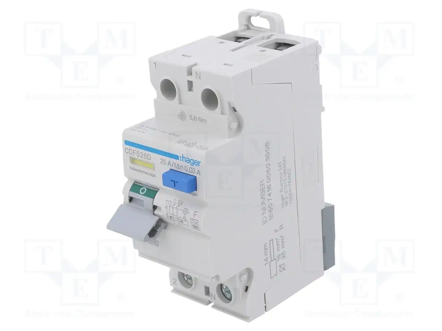HAGER CDF525D — Дифференциальные выключатели
