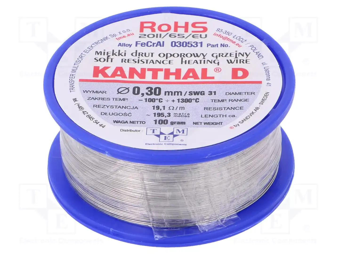 KANTHAL 030531 100G — Проволока реостатная
