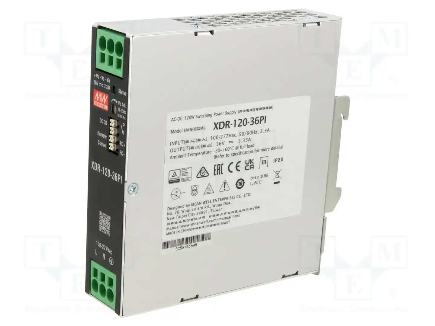 MEAN WELL XDR-120-36PI — Блоки питания на DIN-рейку