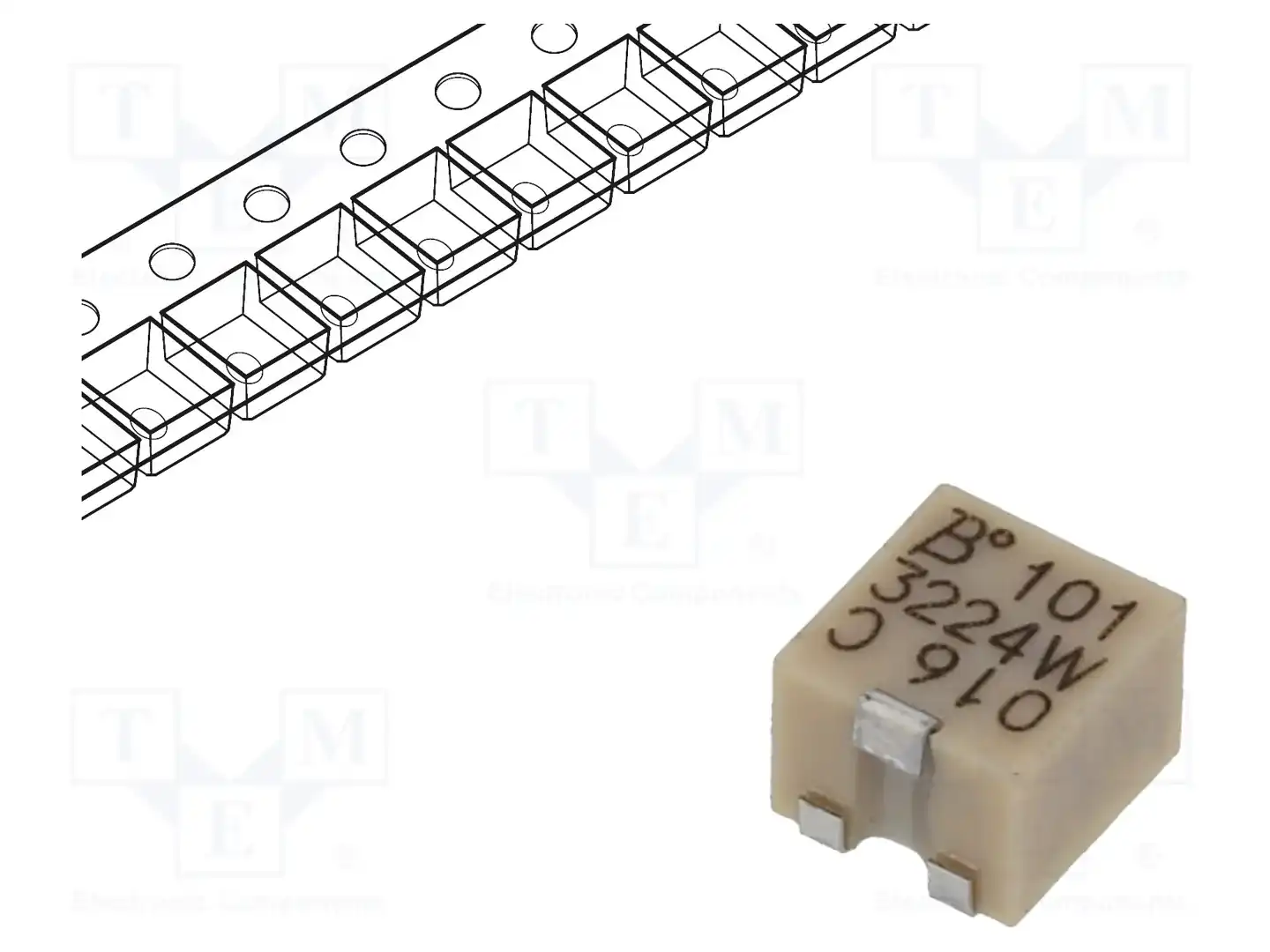 BOURNS 3224W-1-101E — Потенциометры SMD многооборотные